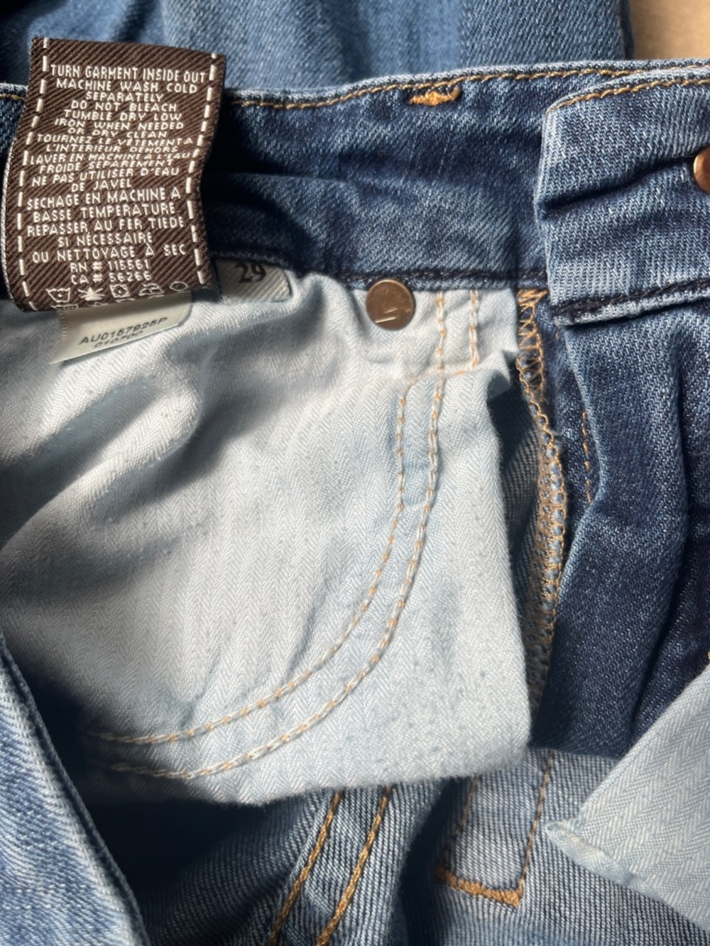 7 For All Mankind High Rise Gwenevere Jeans Medium Blue worn in cotton size 29 - Picture 6 of 8